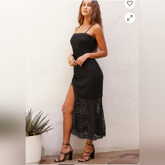 ❤️ NWT! LULU'S ABSOLUTE ELEGANCE LACE MIDI SHEATH DRESS, MEDIUM - Picture 3 of 16